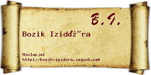Bozik Izidóra névjegykártya